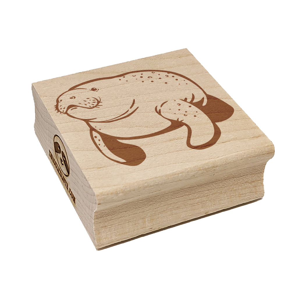 Gentle Manatee Square Rubber Stamp for Stamping Crafting