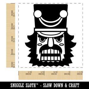 Grumpy Angry Christmas Nutcracker Face Square Rubber Stamp for Stamping Crafting