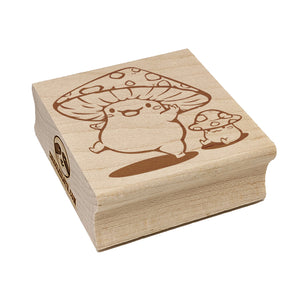 Happy Kawaii Mushroom Friends Square Rubber Stamp for Stamping Crafting