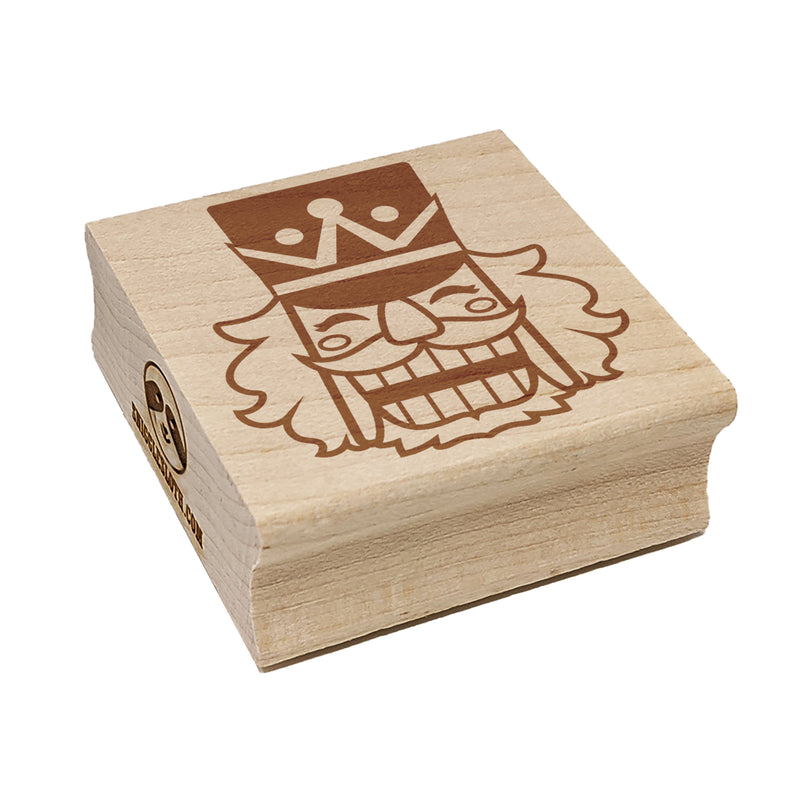 Happy Smiling Christmas Nutcracker Face Square Rubber Stamp for Stamping Crafting