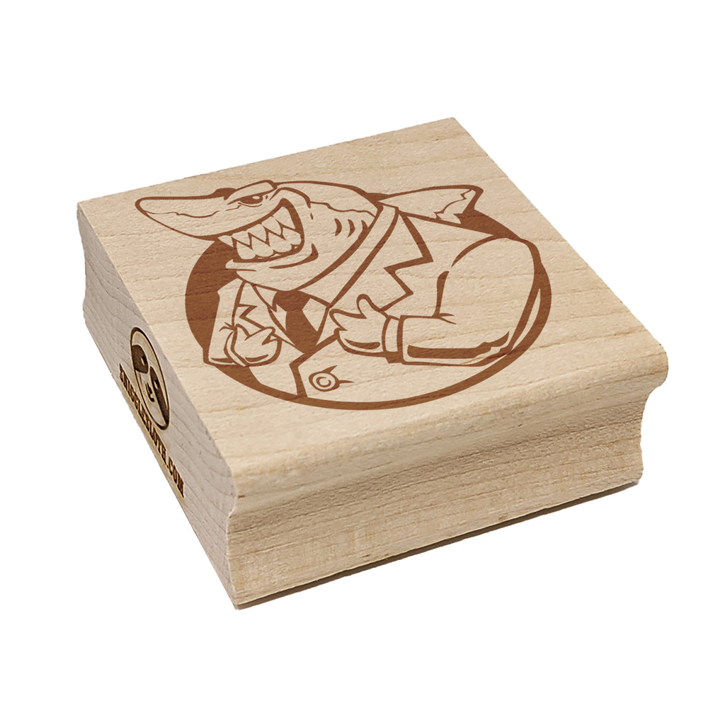 Lawyer Loan Shark in a Business Suit Square Rubber Stamp for Stamping Crafting