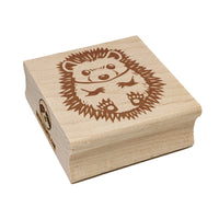 Lovable Hedgehog Curled in a Ball Square Rubber Stamp for Stamping Crafting