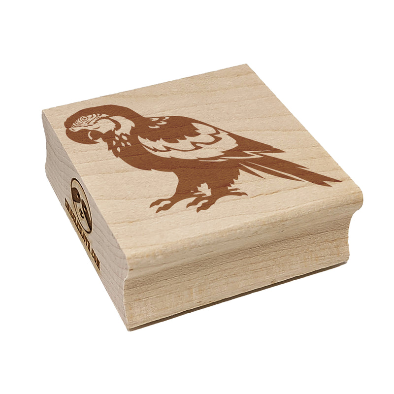 Magnificent Macaw Parrot Bird Square Rubber Stamp for Stamping Crafting