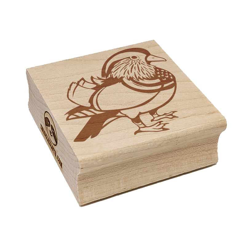 Majestic Mandarin Duck Square Rubber Stamp for Stamping Crafting