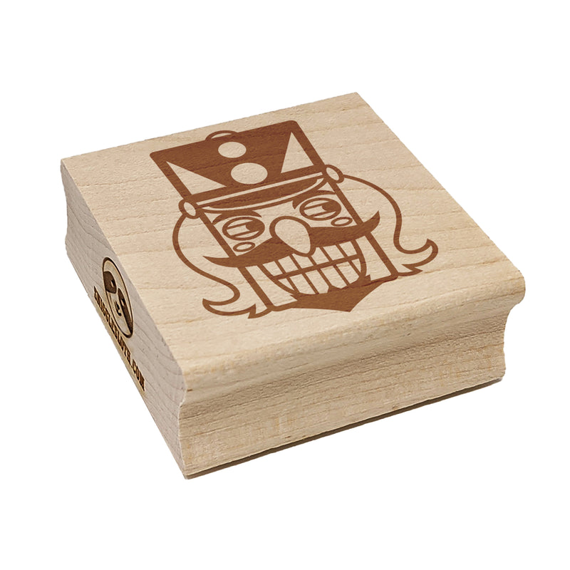 Mischievous Smiling Christmas Nutcracker Face Square Rubber Stamp for Stamping Crafting