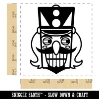 Mischievous Smiling Christmas Nutcracker Face Square Rubber Stamp for Stamping Crafting