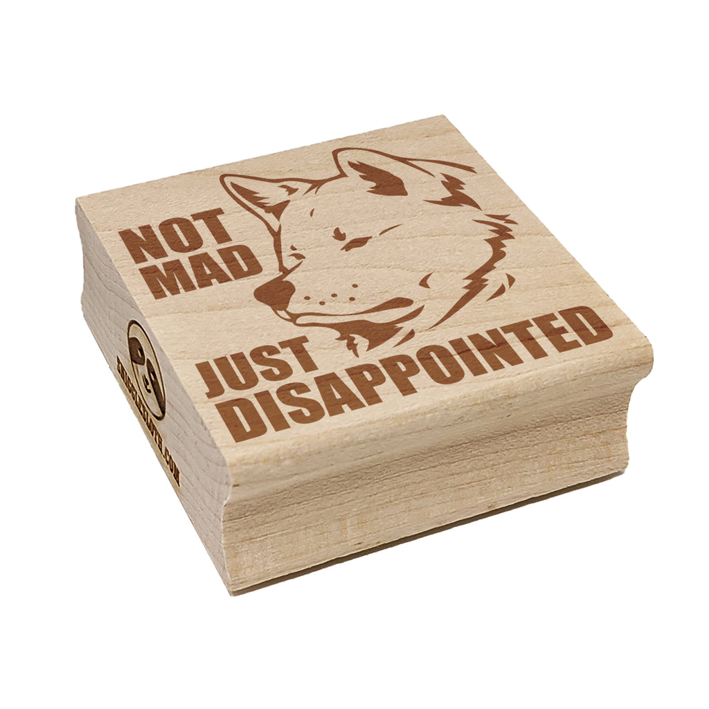 Not Mad Just Disappointed Akita Dog Square Rubber Stamp for Stamping Crafting