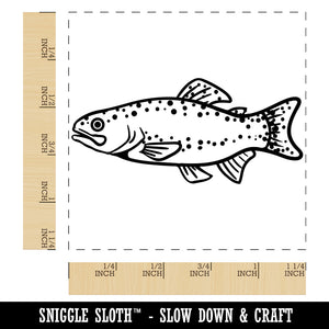 Rainbow Trout Fish with Spots Fishing Square Rubber Stamp for Stamping Crafting