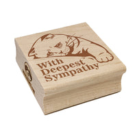 Sad Cat With Deepest Sympathy Square Rubber Stamp for Stamping Crafting