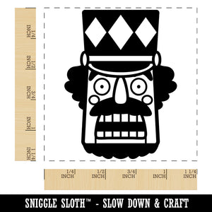 Shocked and Surprised Christmas Nutcracker Face Square Rubber Stamp for Stamping Crafting