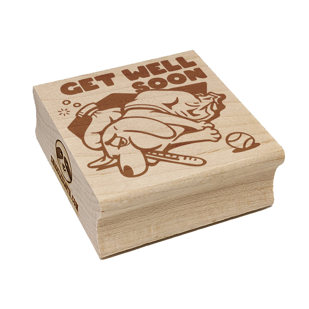 Sick Dog Get Well Soon Square Rubber Stamp for Stamping Crafting