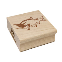 Sockeye Salmon Fish Square Rubber Stamp for Stamping Crafting