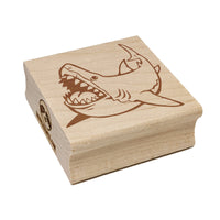 Toothy Great White Shark Square Rubber Stamp for Stamping Crafting