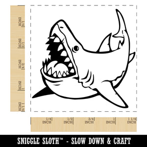 Toothy Great White Shark Square Rubber Stamp for Stamping Crafting