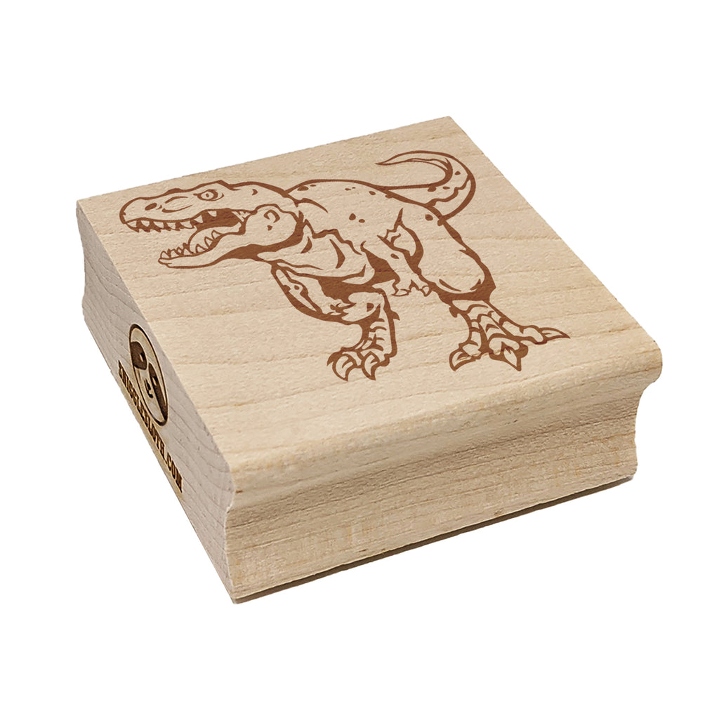 Tyrannosaurus Rex T-Rex Dinosaur on the Hunt Square Rubber Stamp for Stamping Crafting
