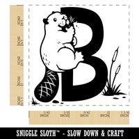 Animal Alphabet Letter B for Beaver Square Rubber Stamp for Stamping Crafting