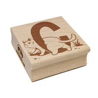 Animal Alphabet Letter C for Cat Square Rubber Stamp for Stamping Crafting