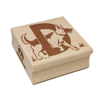 Animal Alphabet Letter D for Dog Square Rubber Stamp for Stamping Crafting