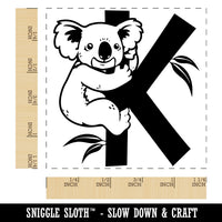 Animal Alphabet Letter K for Koala Square Rubber Stamp for Stamping Crafting