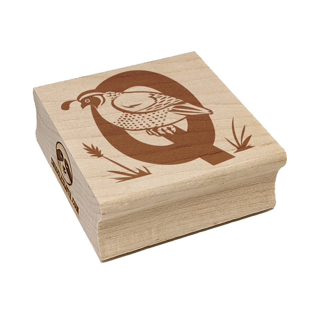 Animal Alphabet Letter Q for Quail Square Rubber Stamp for Stamping Crafting