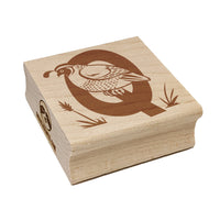 Animal Alphabet Letter Q for Quail Square Rubber Stamp for Stamping Crafting