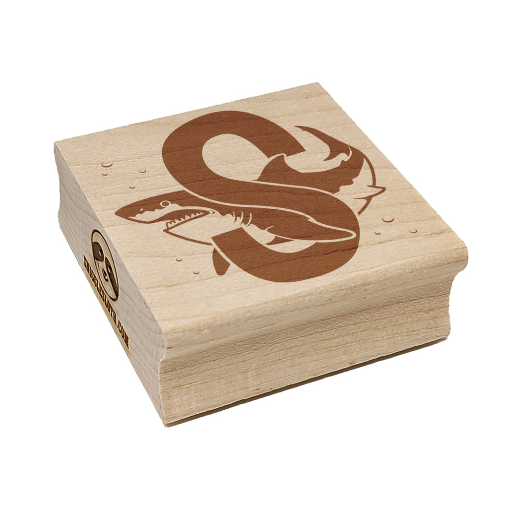 Animal Alphabet Letter S for Shark Square Rubber Stamp for Stamping Crafting