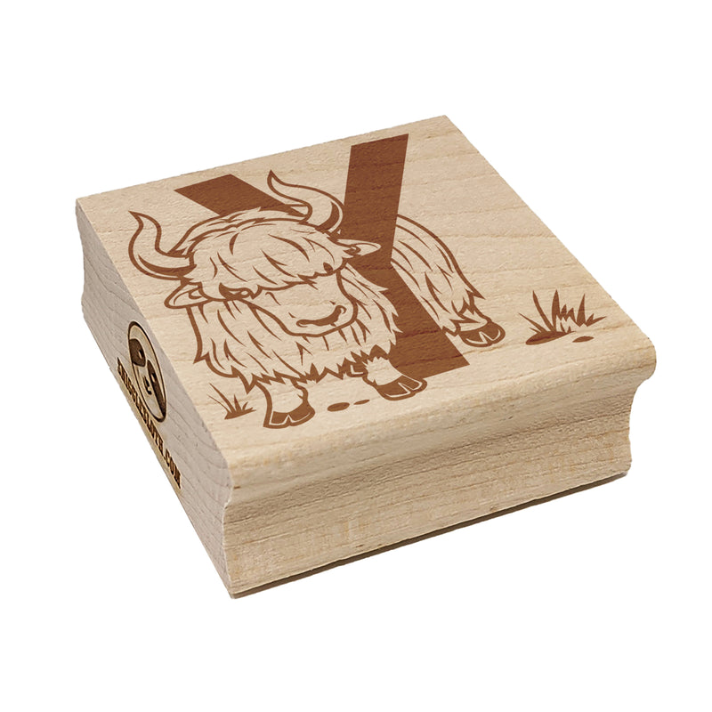 Animal Alphabet Letter Y for Yak Square Rubber Stamp for Stamping Crafting