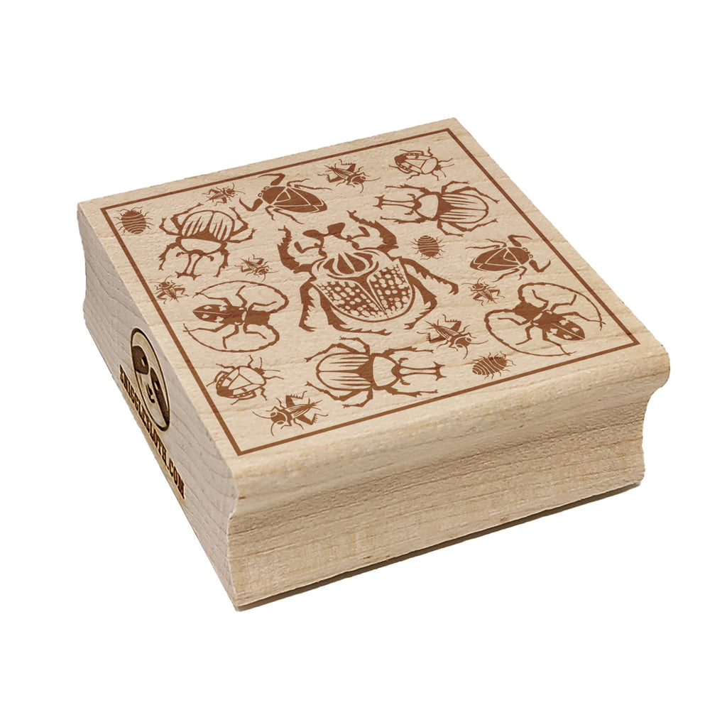 Too Many Bugs Insects and Beetles In a Box Square Rubber Stamp for Stamping Crafting