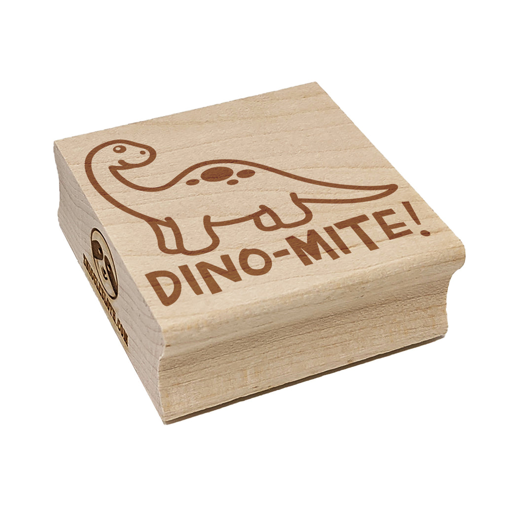 Dino-mite Dynamite Dinosaur Teacher School Recognition Square Rubber Stamp for Stamping Crafting