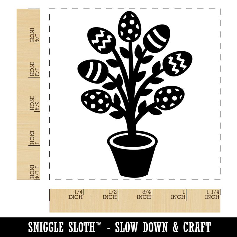 Easter Egg Tree Square Rubber Stamp for Stamping Crafting