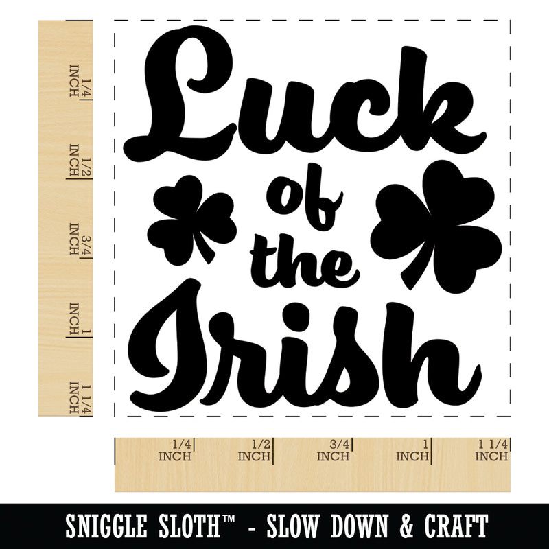 Luck of the Irish Shamrocks Saint Patrick's Day Square Rubber Stamp for Stamping Crafting