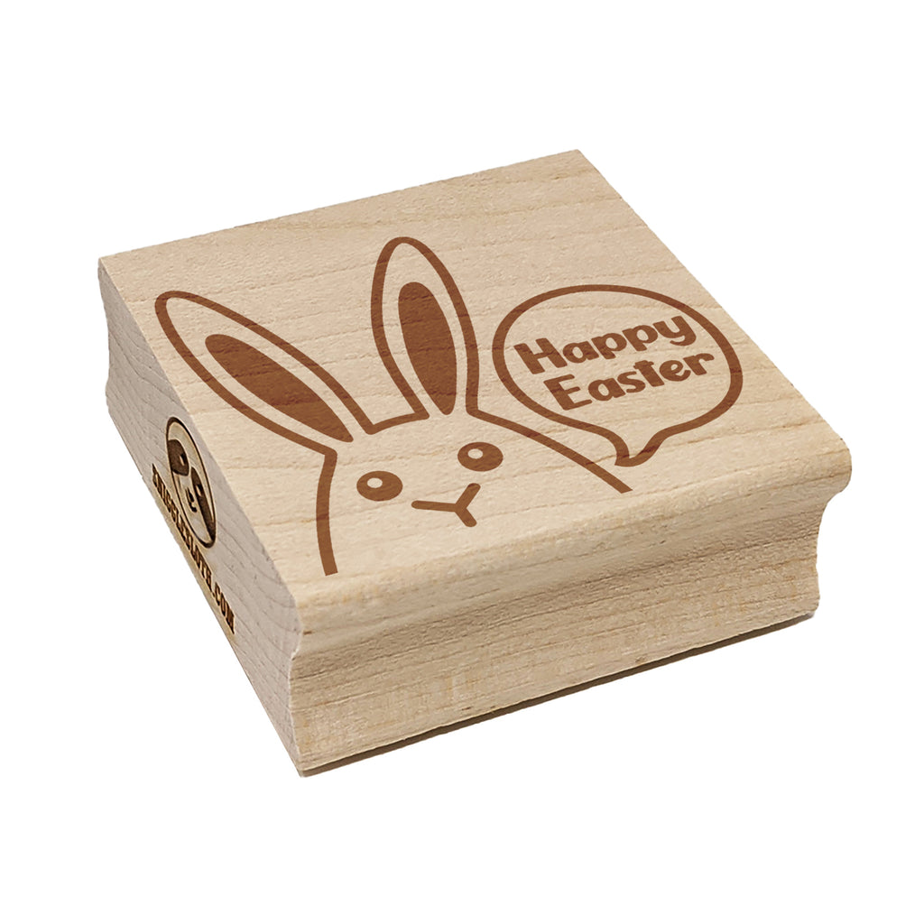 Peeking Bunny Happy Easter Square Rubber Stamp for Stamping Crafting