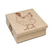 Curious Hen Chicken Square Rubber Stamp for Stamping Crafting