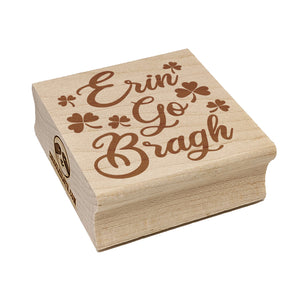 Erin Go Bragh Ireland Forever Shamrocks Square Rubber Stamp for Stamping Crafting