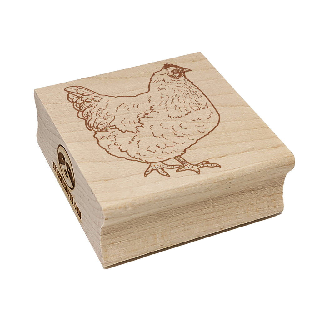 Plump Strutting Hen Chicken Square Rubber Stamp for Stamping Crafting