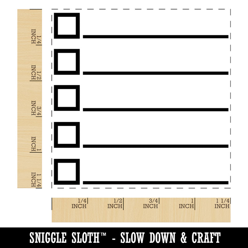 Bulleted Check List Checklist Squares and Lines Square Rubber Stamp for Stamping Crafting