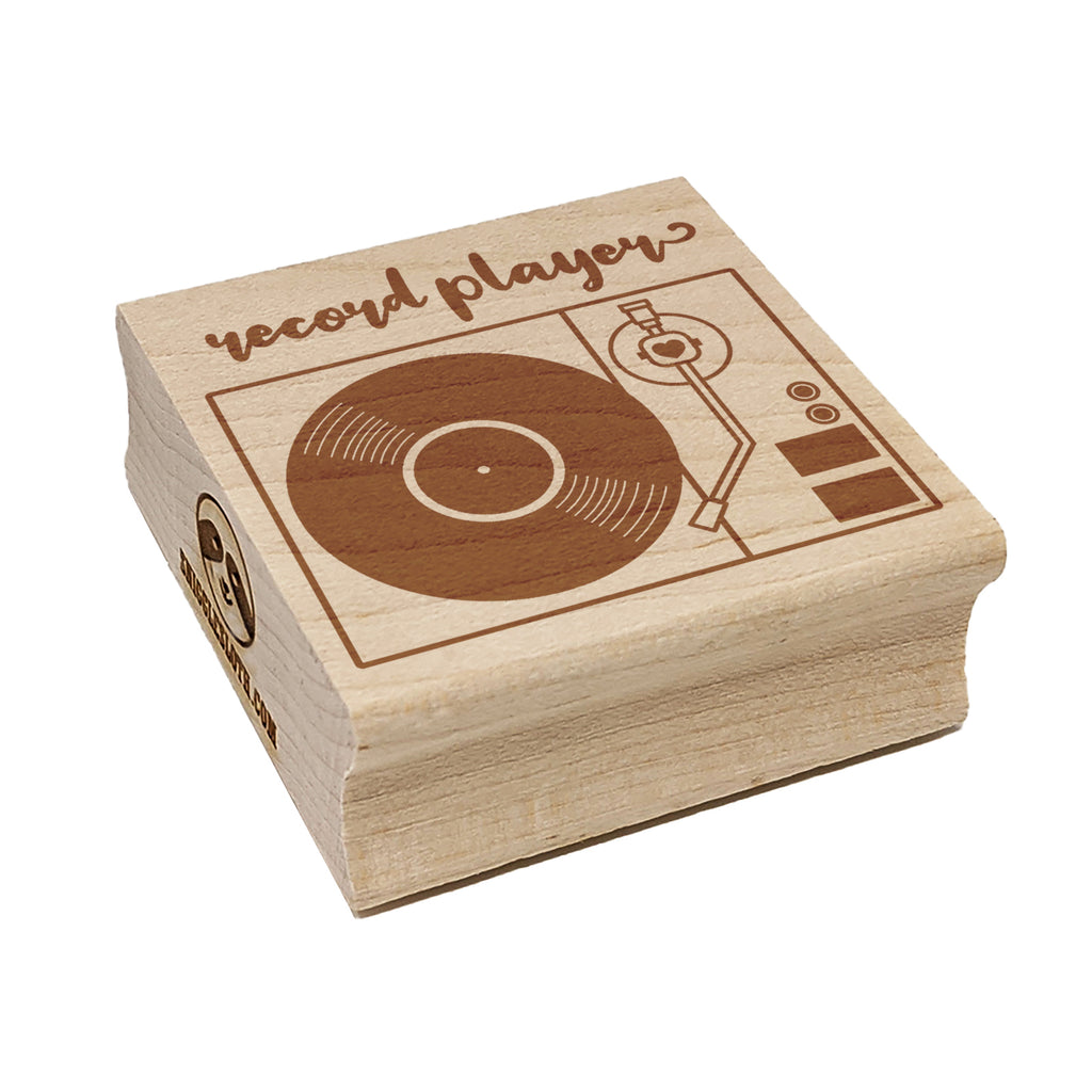 Classic Vintage Retro Record Player Square Rubber Stamp for Stamping Crafting