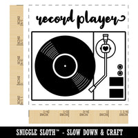 Classic Vintage Retro Record Player Square Rubber Stamp for Stamping Crafting