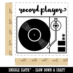 Classic Vintage Retro Record Player Square Rubber Stamp for Stamping Crafting