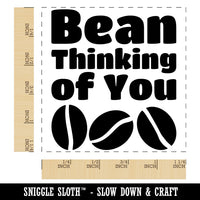 Coffee Bean Been Thinking Of You Cute Pun Square Rubber Stamp for Stamping Crafting