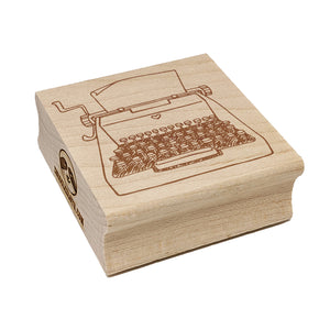 Retro Hand Drawn Vintage Typewriter With Blank Paper Square Rubber Stamp for Stamping Crafting