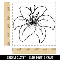 Tiger Lily Flower Square Rubber Stamp for Stamping Crafting