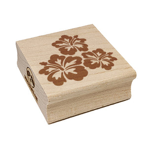 Hibiscus Flower Trio Square Rubber Stamp for Stamping Crafting