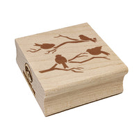 Birds Sitting on Tree Branches Square Rubber Stamp for Stamping Crafting