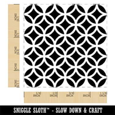 Geometric Overlapping Circles Square Rubber Stamp for Stamping Crafting