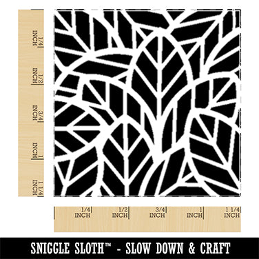 Leaves Overlapping Square Rubber Stamp for Stamping Crafting
