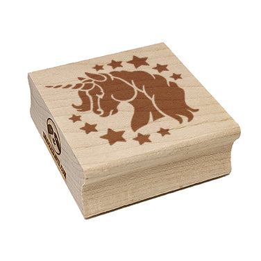 Magical Unicorn Head Square Rubber Stamp for Stamping Crafting