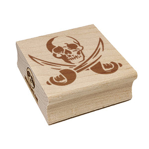 Pirate Skull and Swords Jolly Roger Square Rubber Stamp for Stamping Crafting