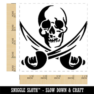 Pirate Skull and Swords Jolly Roger Square Rubber Stamp for Stamping Crafting