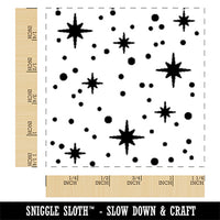Shining Stars Outer Space Square Rubber Stamp for Stamping Crafting